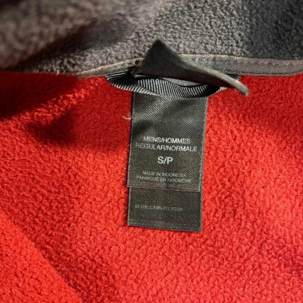 The North Face Mens Full Zip Fleece Jacket Red Gray Colorblock Small T260/T660